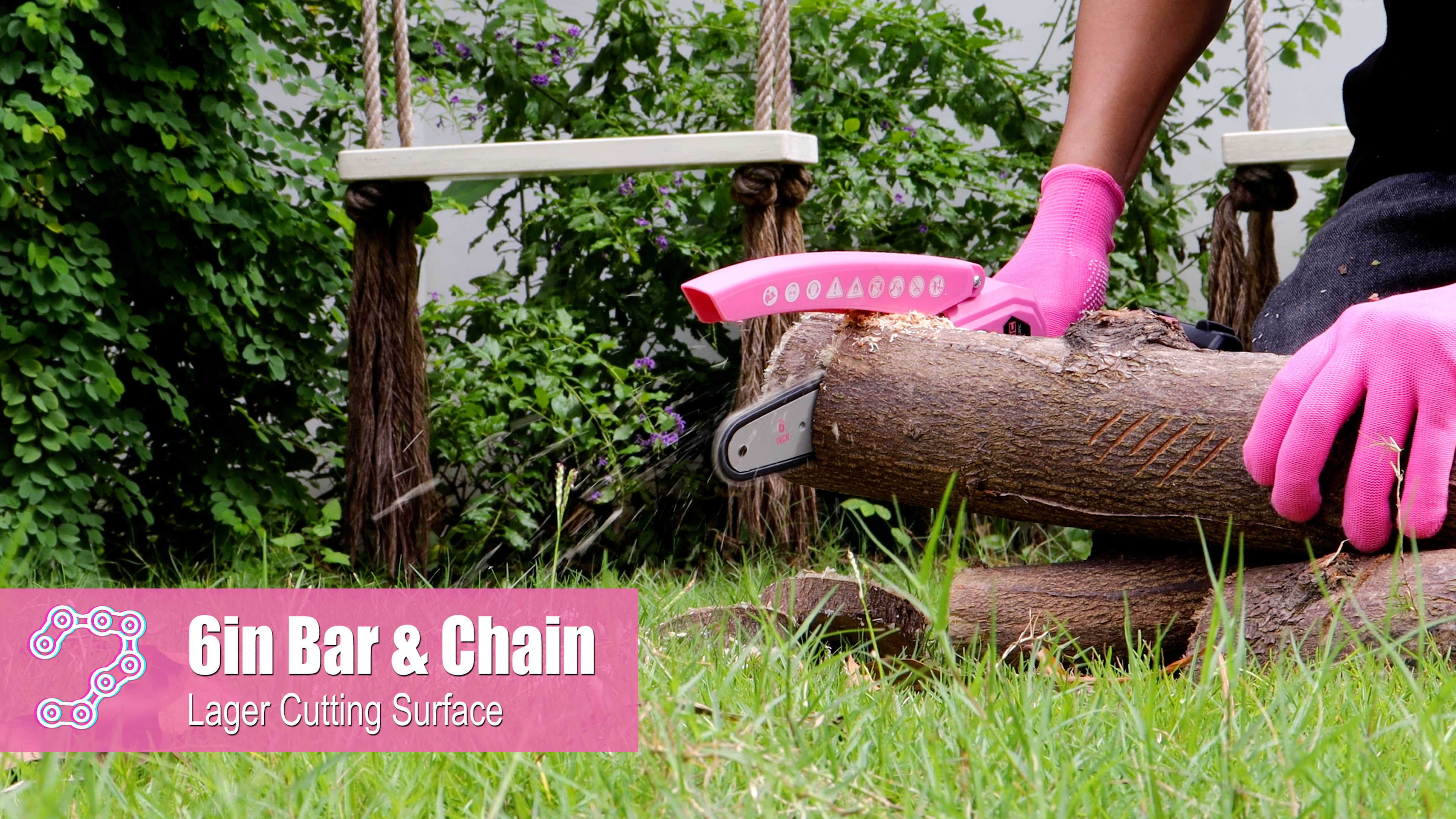 Amazon.com : Mini Chainsaw 6-Inch Battery Powered - Pink Cordless